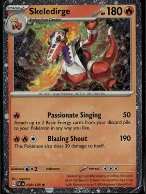 Skeledirge Sparkle Holo Rare Miscellaneous Cards & Products 038/198 Fire Holo Po