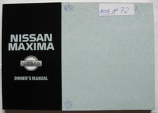 NISSAN MAXIMA Car Owners Handbook Jun 1992 #OM2E-0J30E0E