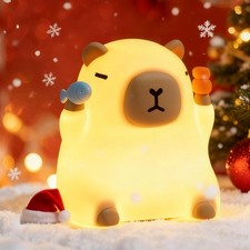 Capybara Night Light for Kids, Capybara Squishy Lamp, 3 Level Dimmable Nurser...