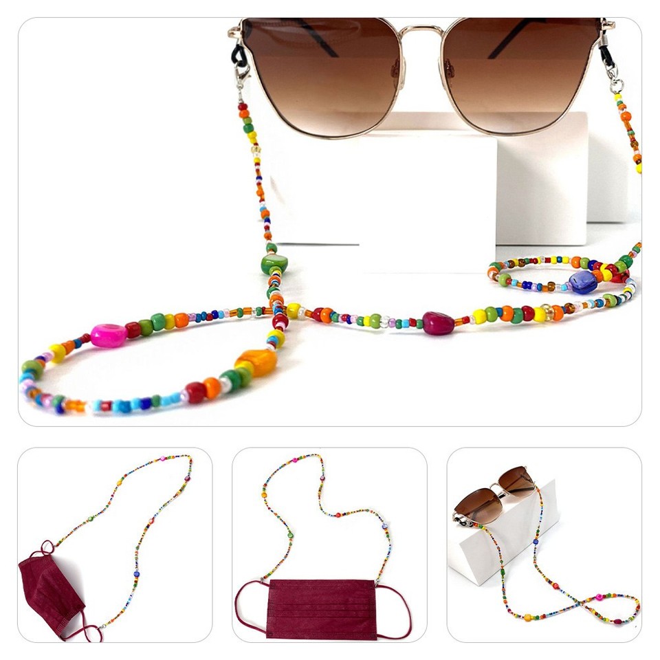 Eye Glass Chain for Glasses and Mask Durable Beaded Chain with Colorful ...