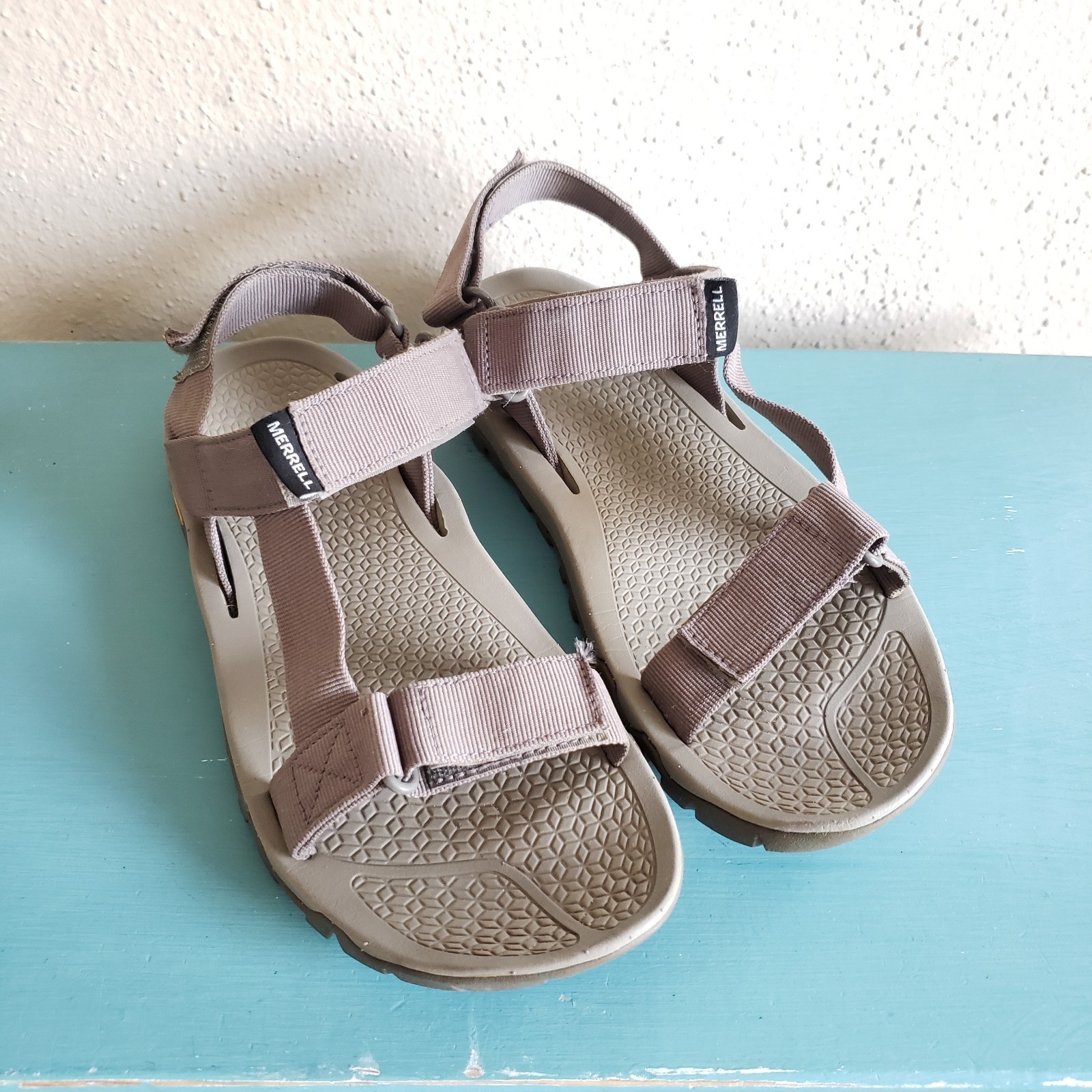 Merrell Sandali Donna 9 Marroni Cinturino Vibram Lug Gancio Anello Regolabile Escursione Acqua