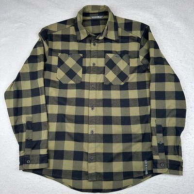 Sitka Gear Flannel Shirt Mens XL Green Buffalo Riser Work Button Up Hunting