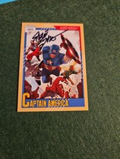 Fleer Retro Marvel 1991 #1 Capitán América 2013 firmado por Steve Epting
