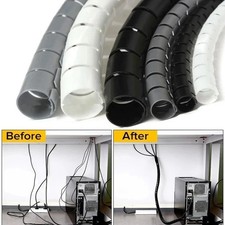 Spiral Cable Wrap Tidy Leads Binding TV / PC / Home Cinema / CCTV Hide Wires