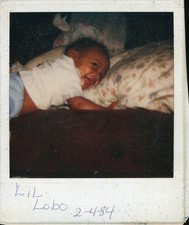 Old Vintage Photo COLOR POLAROID SOLO BLACK AFRICAN AMERICAN BABY SNAPSHOT