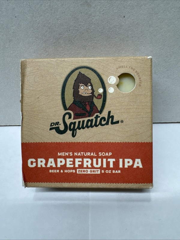 Dr. Squatch Grapefruit IPA Men Women Bar Soap 141g Zero Grit Beer Hops Citrus