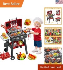 Realistic Kids Grill Playset with Sound  Light - Perfect Gift for Toddlers 3-5