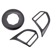 3PCS Lenkrad Abdeckung Carbon Optik Rahmen Verzierung