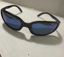 Costa Del Mar Brine Matte Black 580 Polarized Sunglasses Mirror Blue Lens EUC