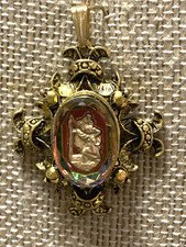 SALE* RARE ANT.GERMAN ST. CHRISTOPHER VITRAIL...