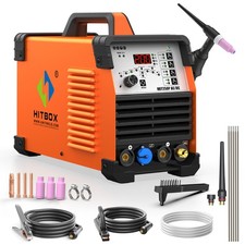 HITBOX 6in1 AC/DC TIG Welder 200A 240V HF Pulse Aluminium TIG/MMA Welding KIT