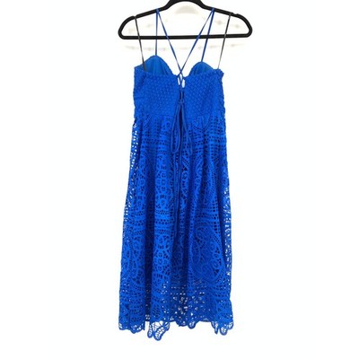 Lulus Real Life Dream Cobalt Blue Lace Midi Dress Womens Sz XL Bustier  Bodice | eBay
