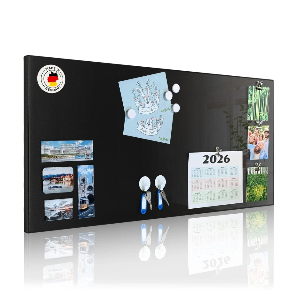 Metall Magnettafel schwarz Memoboard Pinnwand magnetisch Magnetboard Magnetwand - Bild 1 von 4