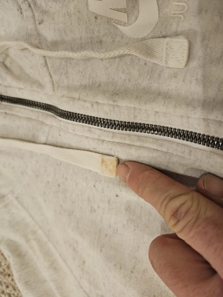 耐克女式全拉链连帽衫 S 码浅灰色带斑点羊毛 - 配件良好 — 第 4/4 张图片