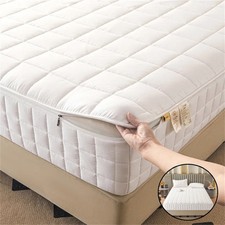 Six Sides Mattress Cover with Zipper Quilted Protector All Inclusive FittedSheet