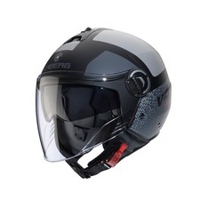 Casco moto scooter jet CABERG Riviera V4X ALPHA Nero opaco/Antracite/Grigio