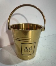 AU Vodka Metal / Tin Ice Bucket Colour: Gold Fully Branded - Brand New! Genuine