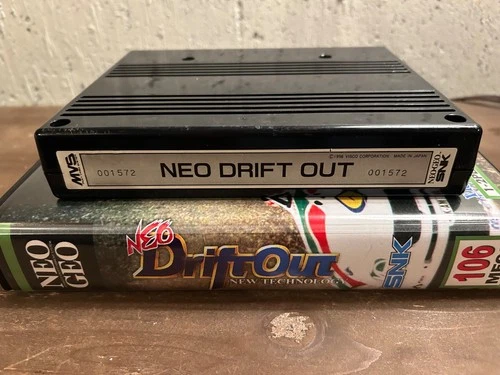 Neo Geo Drift Out MVS .. with shock box and repro mini marquee