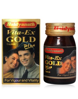4 X Baidyanath Vita-Ex Gold Plus 20 Caps, Pack of 4, for strength and stamina FS
