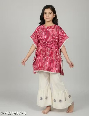 Stylish modern Girls kaftan & palazzo set for Festival and daily wear