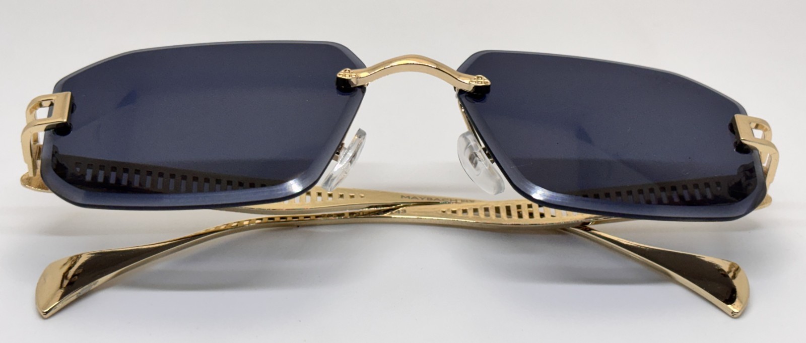 Maybach Rimless Rectangular Sunglasses Gold & Bla… - image 3