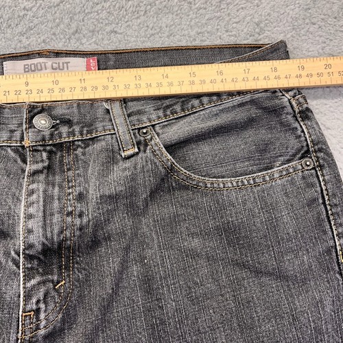 Levis 527 Jeans Herren 36x30 Faded Black Bootcut Mid Rise Dark Wash Denim Western - Bild 9 von 15