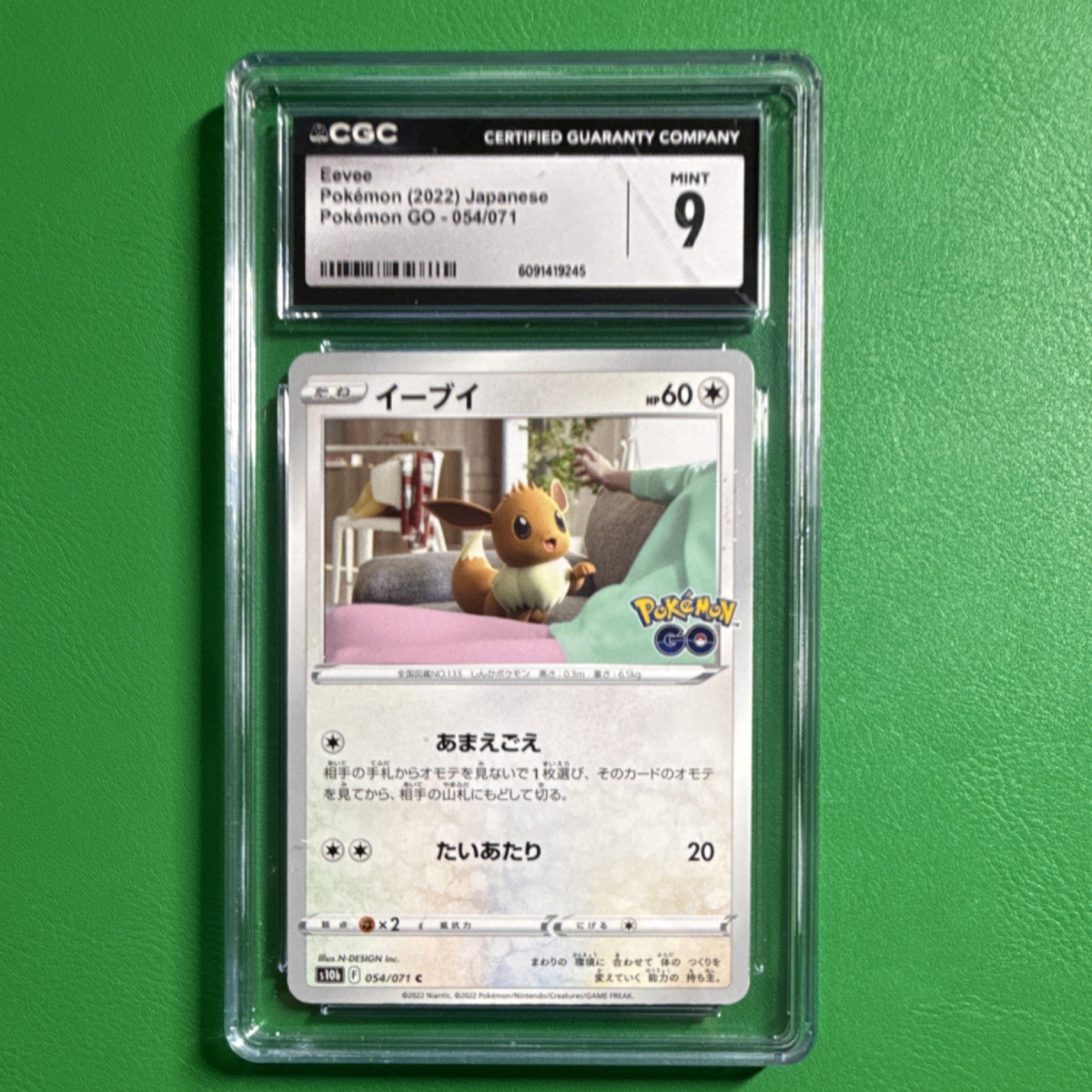 Pokémon TCG CGC 9 Eevee Pokémon GO 054/071 Japanese Basic 2022