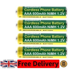 4 Count AAA 600mAh Rechargeable NiMH Batteries for Long-lasting Phone Power 2.49 per battery