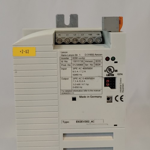 Lenze E82EV302-4C AC Drive, 8200 Vector, 7.2/9.5 Amp, 3 Phase, 400/500 VAC - Picture 3 of 10