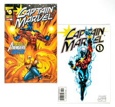 Captain Marvel #0 & 1 (1999 Wizard/Marvel) Preview & History of Rick Jones! NM-