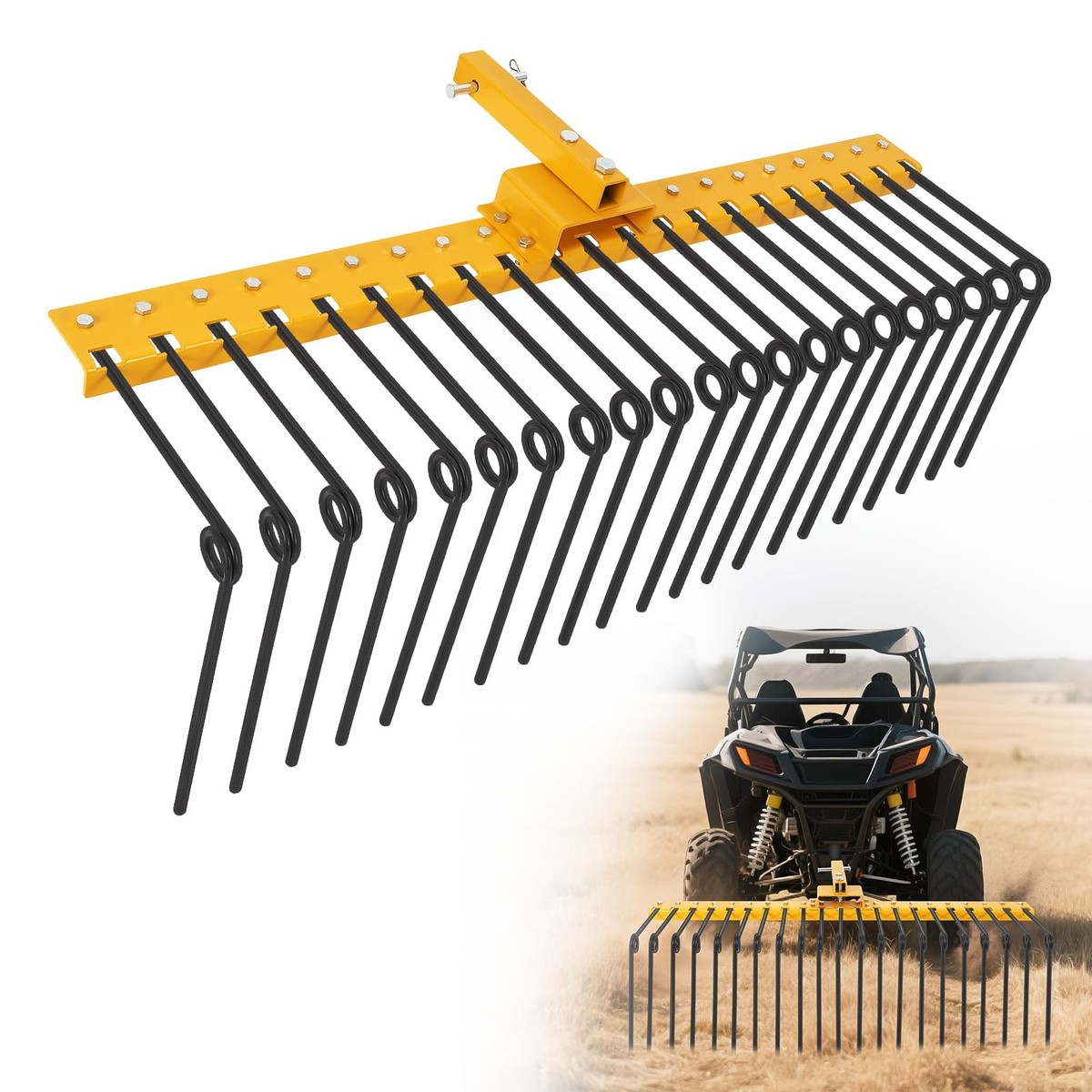 48'' Pine Straw Rake w/ 21 Tines fits 2
