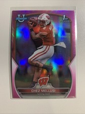 2022 Bowman University Chrome #86 Chez Mellusi Pink Refractor - Wisconsin 1st RC
