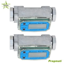2Pack Electronic turbine flowmeter accuracy 1Inch Digital LCD Display Durable