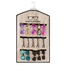 TRIUMPH VISION 15 Slots Hanging Sunglass Organizer, Over The Door Glasses Hol...