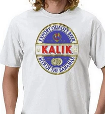 Kalik Beer T-shirt. Gray, Khaki, White, Yellow. Size: S -XXL. 100% Cool Cotton