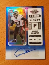 2022 Contenders Optic Prizm Blue #145 Arnold Ebiketie Falcons Auto #'d 10/75