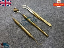 Oral Dental Examination Set of 3 High Quality Dental Instruments Mirror
