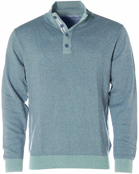 Kitaro Herren Pullover Troyer Feinstrick Strickmix Blau Xl Y2457-image