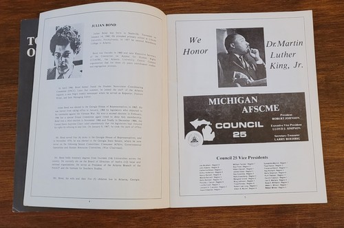 AFL-CIO COBO HALL DETROIT 1981 RARA EXHIBICIÓN CENA DR MARTIN LUTHER KING JR - Imagen 4 de 16