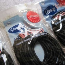 18 Black Goody Ouchless Ponytailer Hair Bands Elastics Thin 2004 Formula Pouch