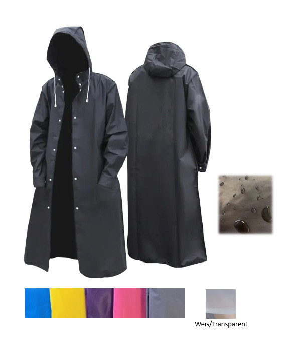 Chaqueta Impermeable con Capucha Y Botones Chubasquero Unisex Verso. Colores