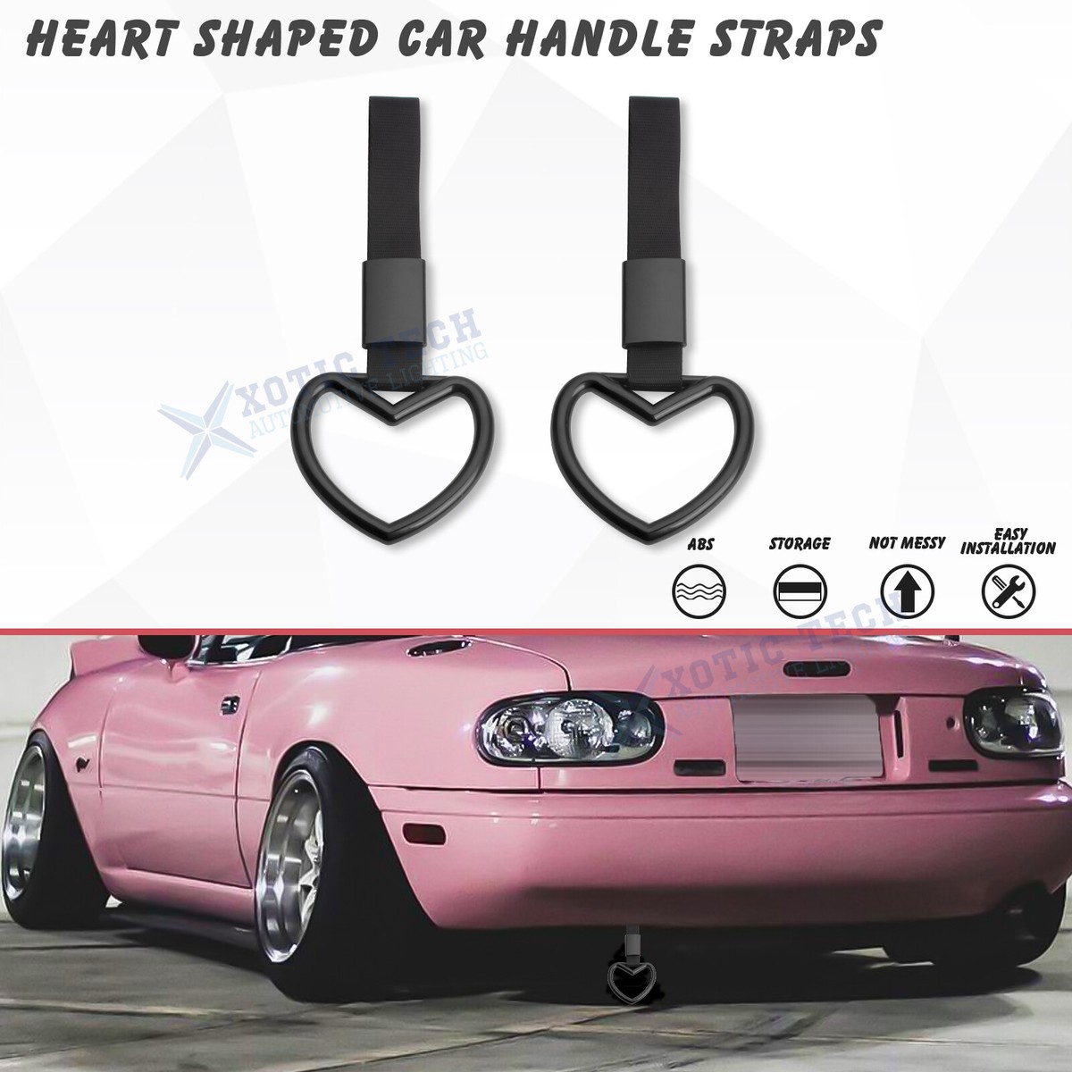 Car Hand Ring Straps Loop Circle Drift Charm Decor Heart Shaped