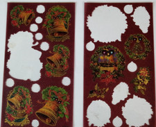 2 - Gebrauchte  Stickerbogen mit   selbstklebenden  Motiven  +++  WEIHNACHTEN 2