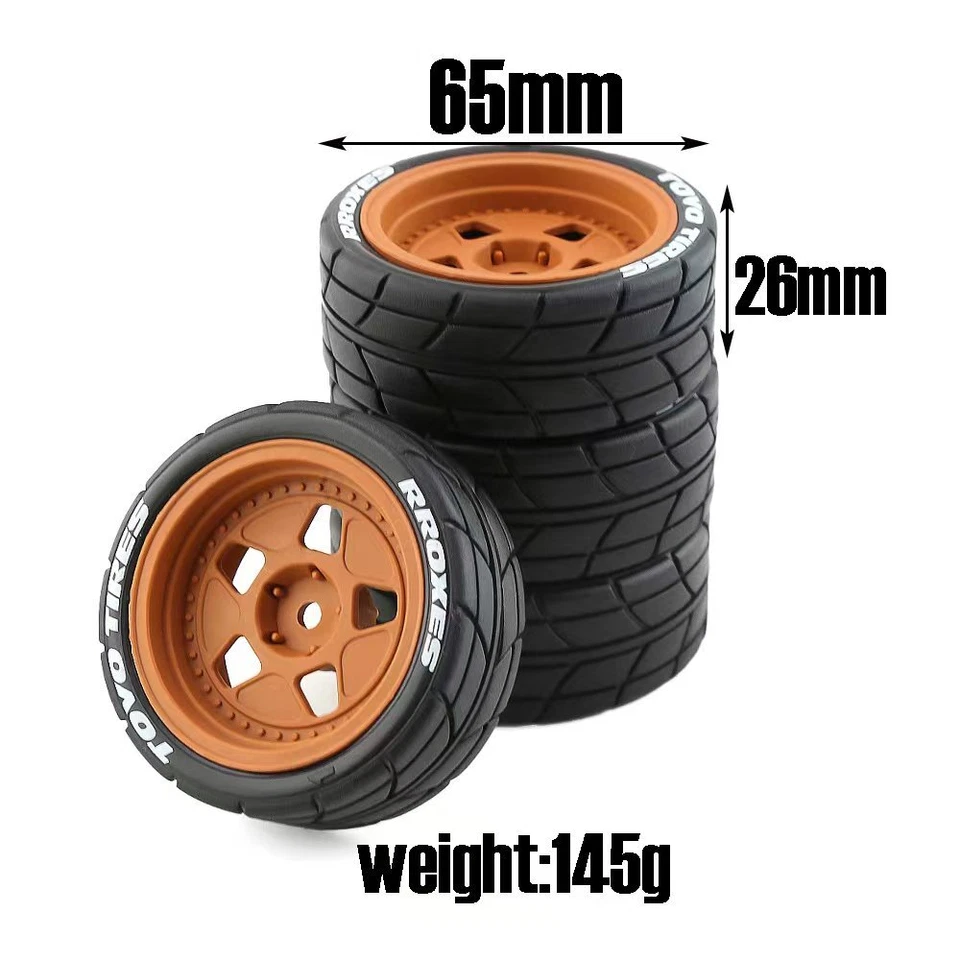 Juego de neumáticos de ruedas de coche de radiocontrol de carretera 1/10 para Traxxas Nitro 4tec Mustang Classic 1965 Foto 3 de 4