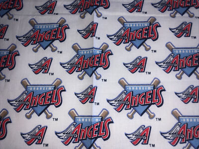 fabric Vintage (c.2000) MLB Baseball Anaheim Angels Cotton 18 x58  (1/2 Yard)