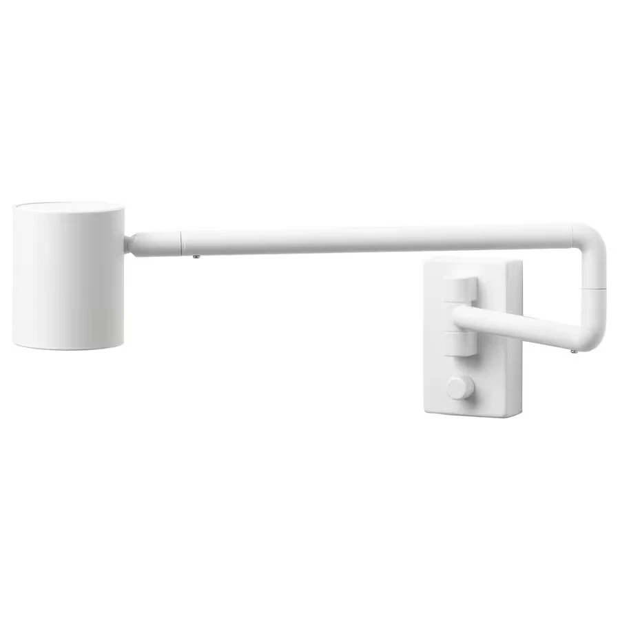 Ikea NYM NE Wall lamp with swing arm wired in white eBay