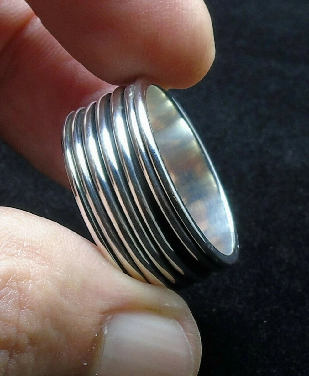 Anello uomo fascia larga acciaio sale