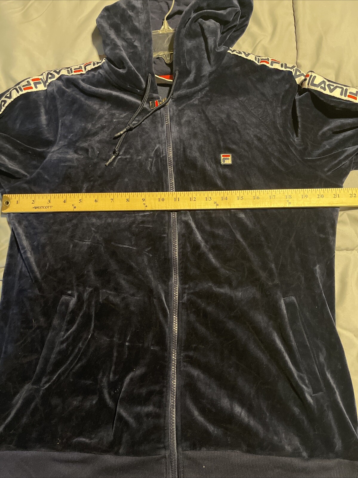 Top tuta Fila blu velluto XL giacca zip