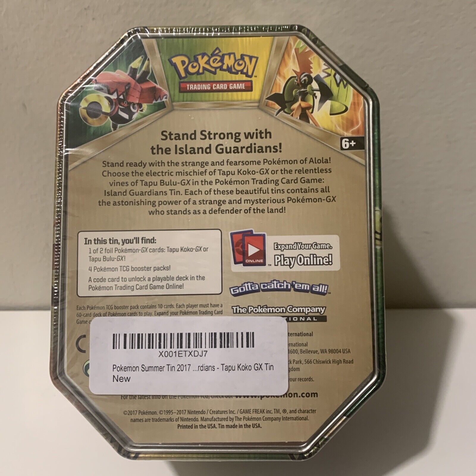 Pokemon Trading Card Game Tapu Koko GX Prism Tin New Sealed