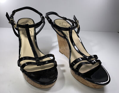 Jessica Simpson Women Wedge Glossy Strap Cork Wedge Size